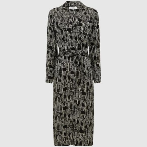 NWT REISS GEORGINA SWIRL PRINT MIDI DRESS US 2 / UK 6 - Picture 7 of 11